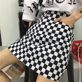 High Waist Mini Plaid Checkered Skirt